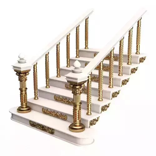 Carved Stair 03 White