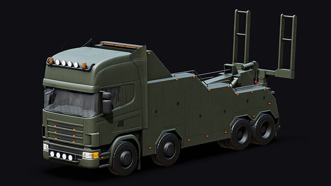 Military Recovery Vehicle Low-poly 3D model