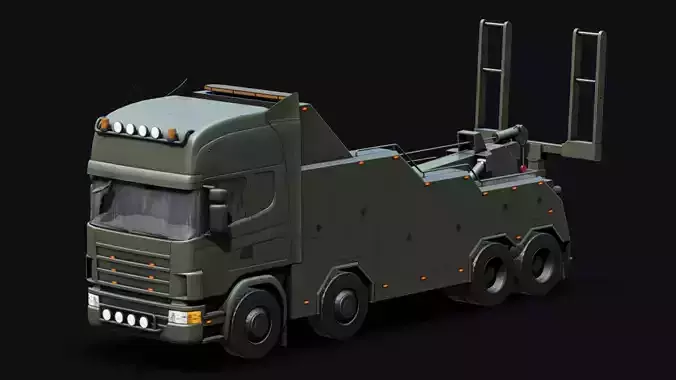 Military Recovery Vehicle Low-poly 3D model