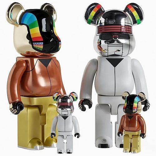 Stylized Bearbrick Figures Inspired by Futuristic Theme Low-poly 3D model
