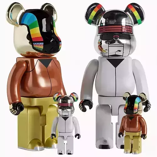 Stylized Bearbrick Figures Inspired by Futuristic Theme