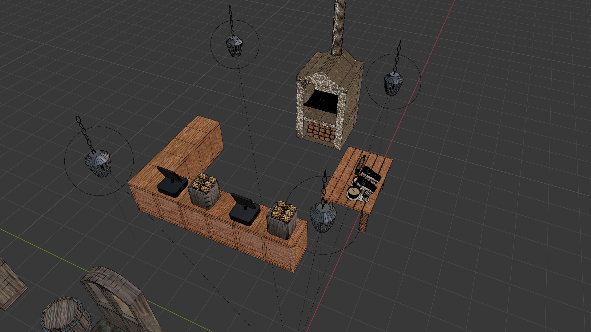 Rustic Bakery Interior and Exterior Environment 3D model_13