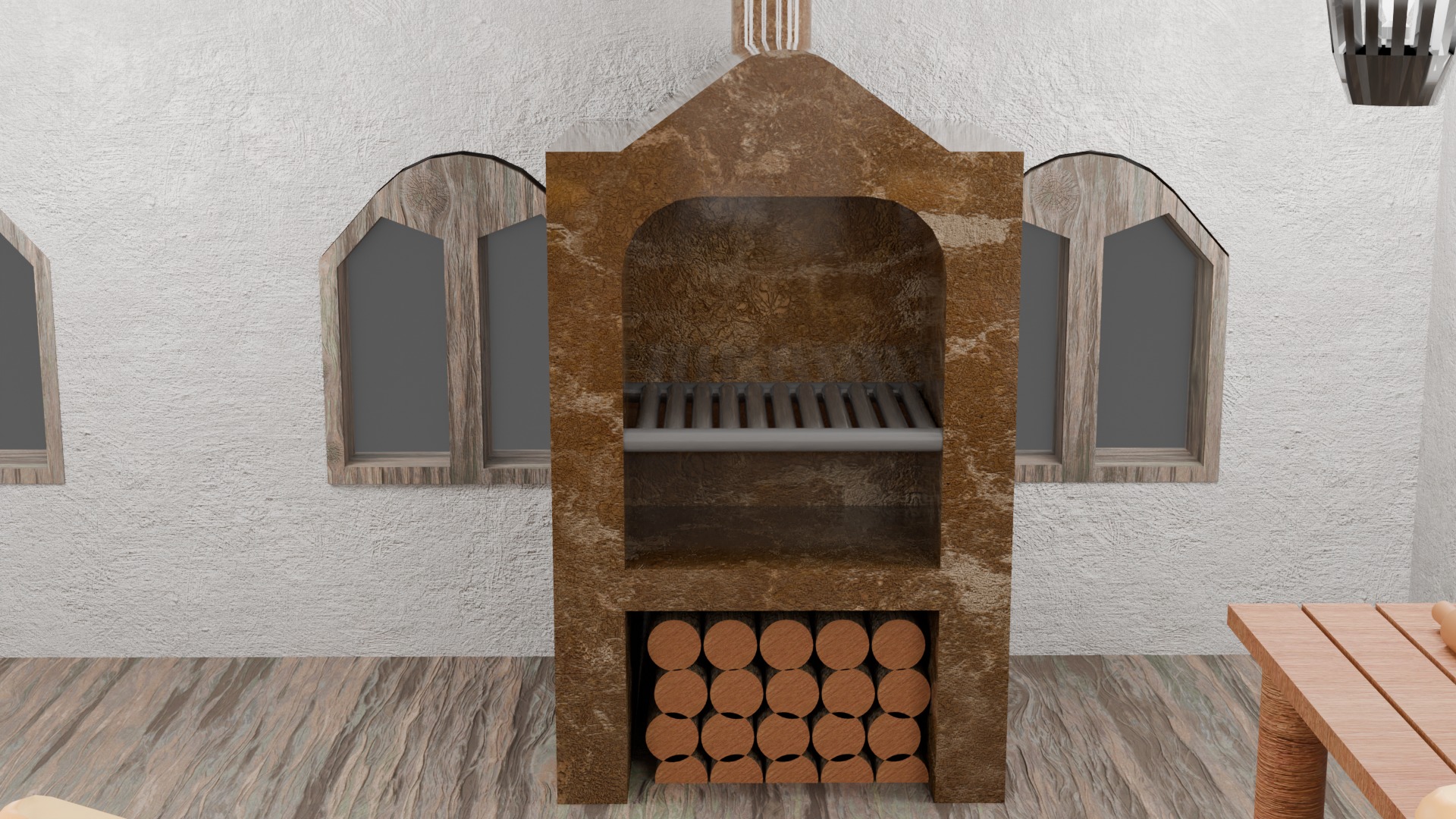 Rustic Bakery Interior and Exterior Environment 3D model_10