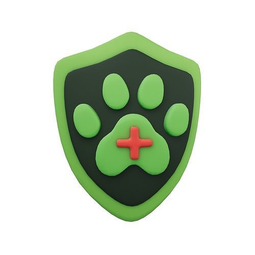 Pet Insurance Icon v1 003 Low-poly 3D model