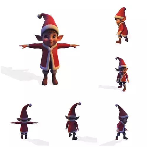 Cheerful Elf the Santa Little Helper