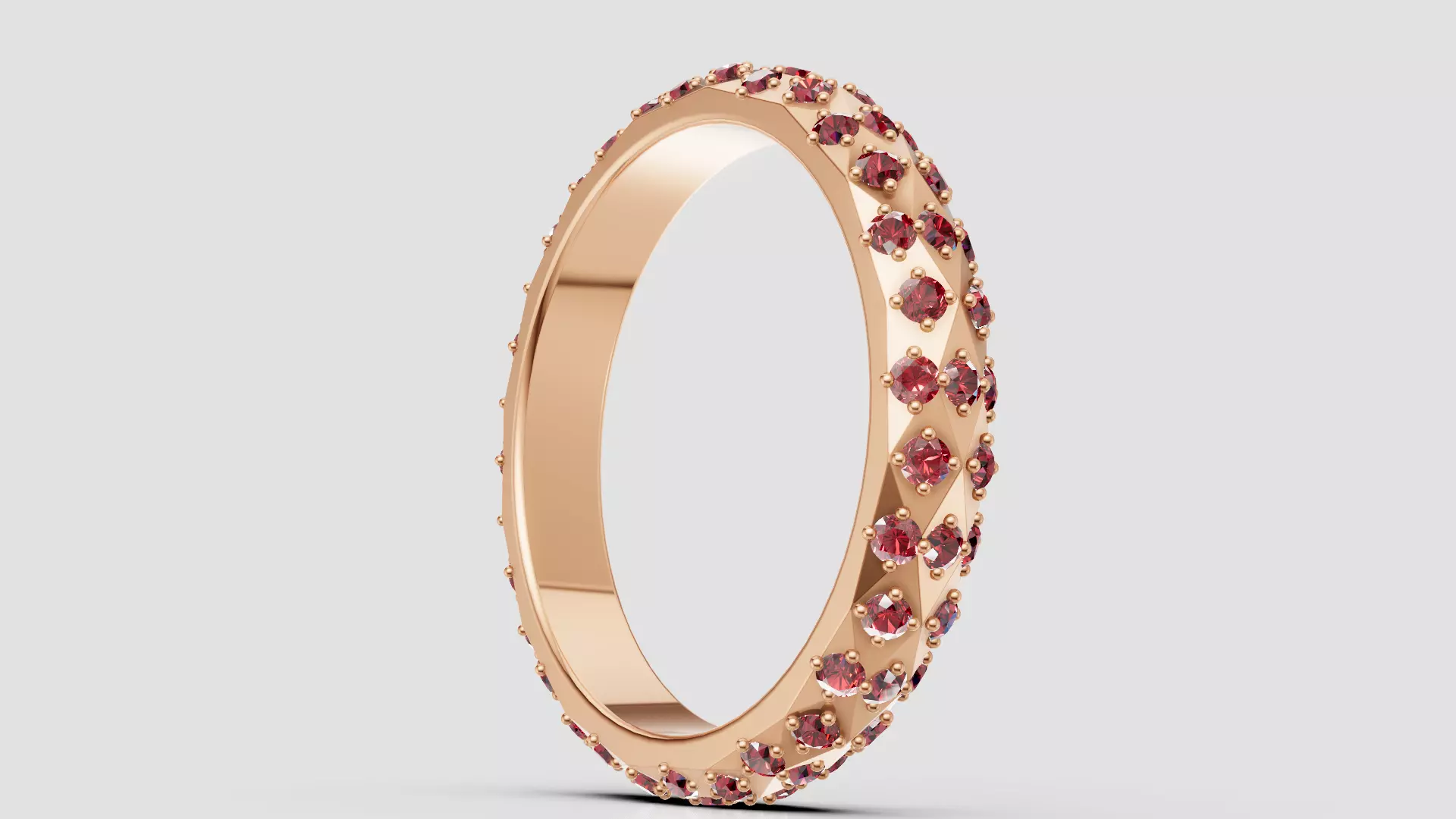 Faceted Diamond Ring 3D print model