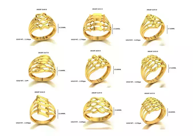 LIGHT WEIGHT RINGS LOT 3D MODEL