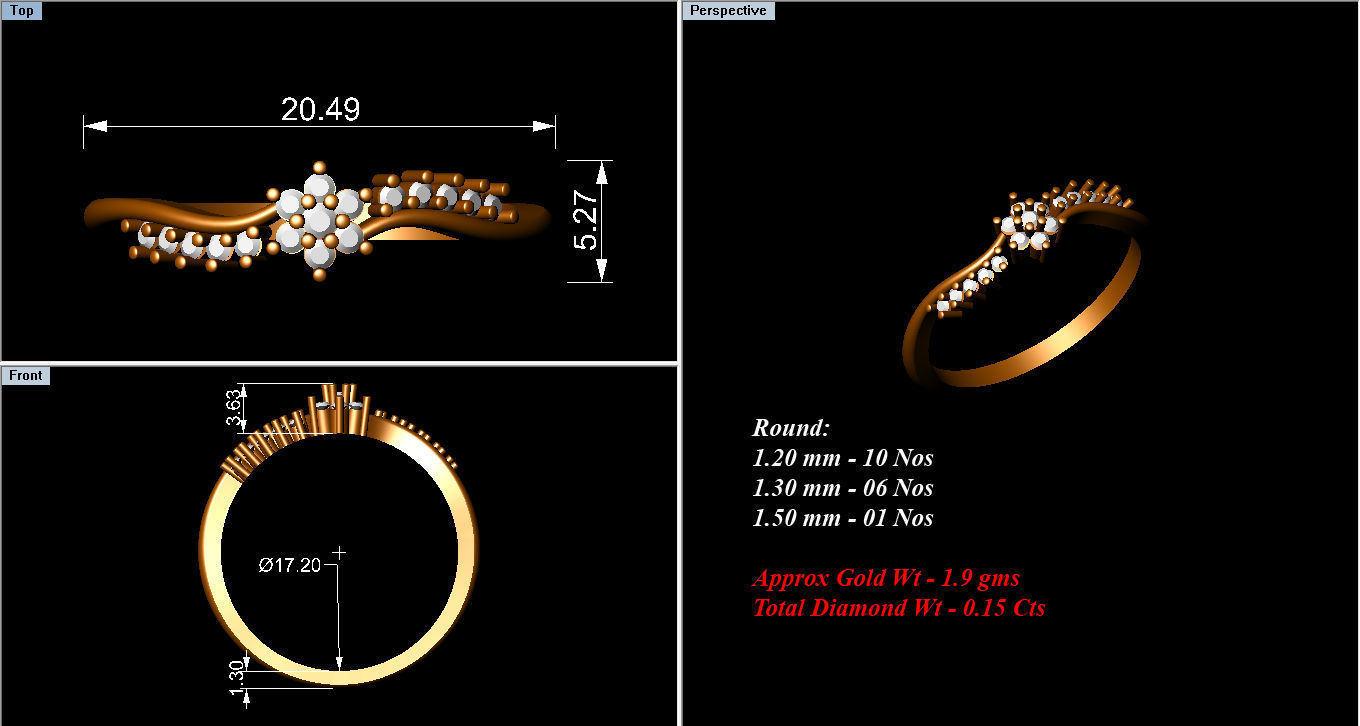 Women Ring Render 3dm STL OBJ FBX MGX Details 3D print model_8