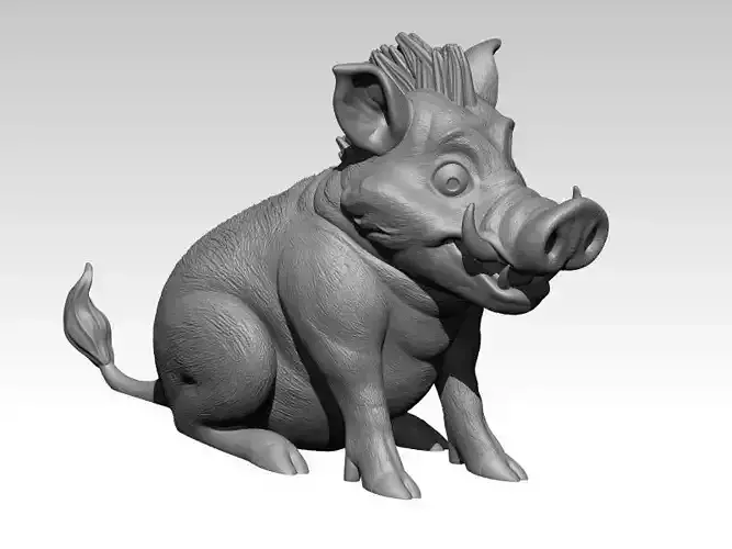 Kawaii Mini Wild Boar 3D print model