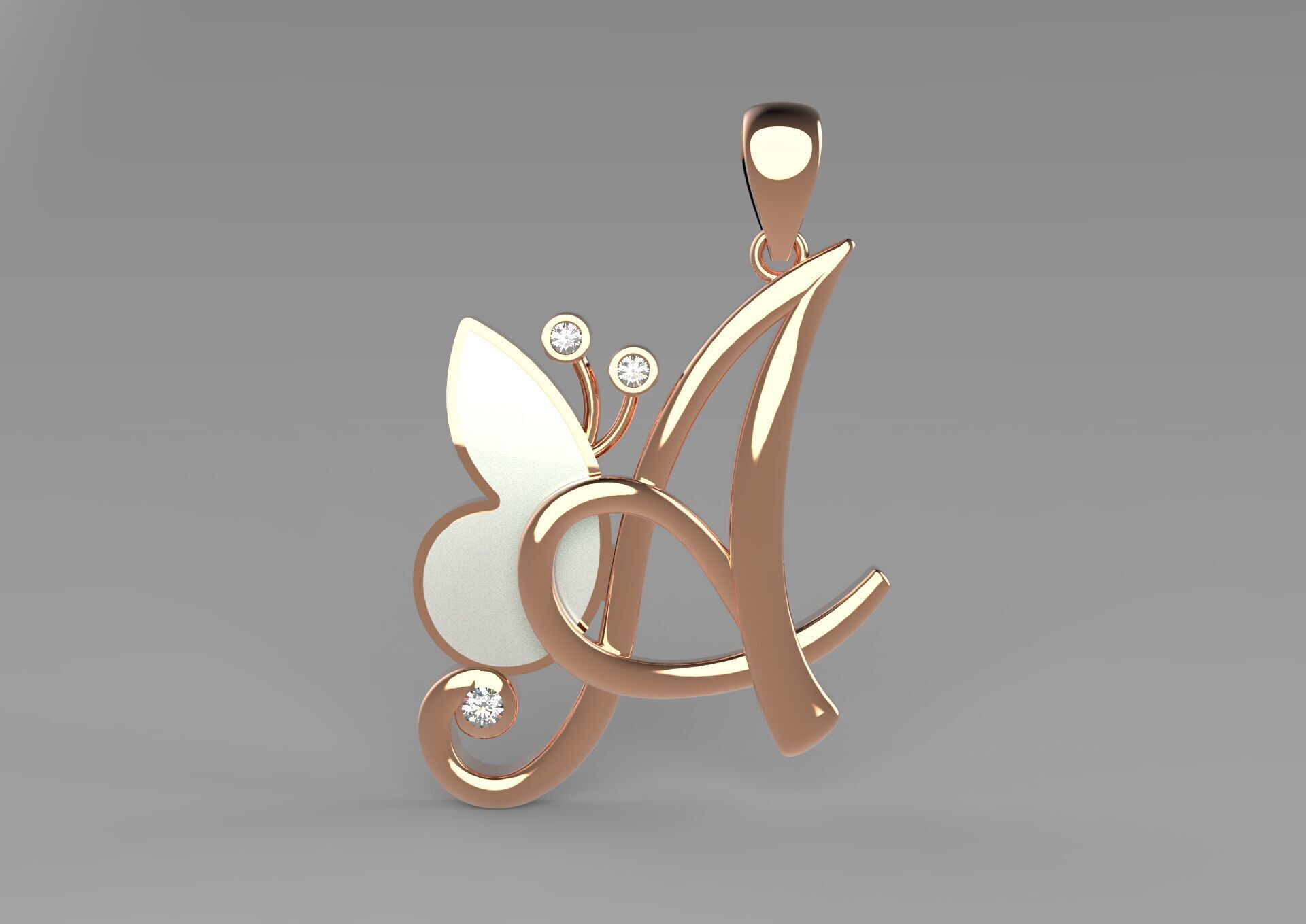 letter A STL 3D pendant jp0049 3D print model_20