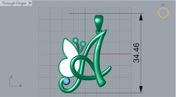 letter A STL 3D pendant jp0049 3D print model_10