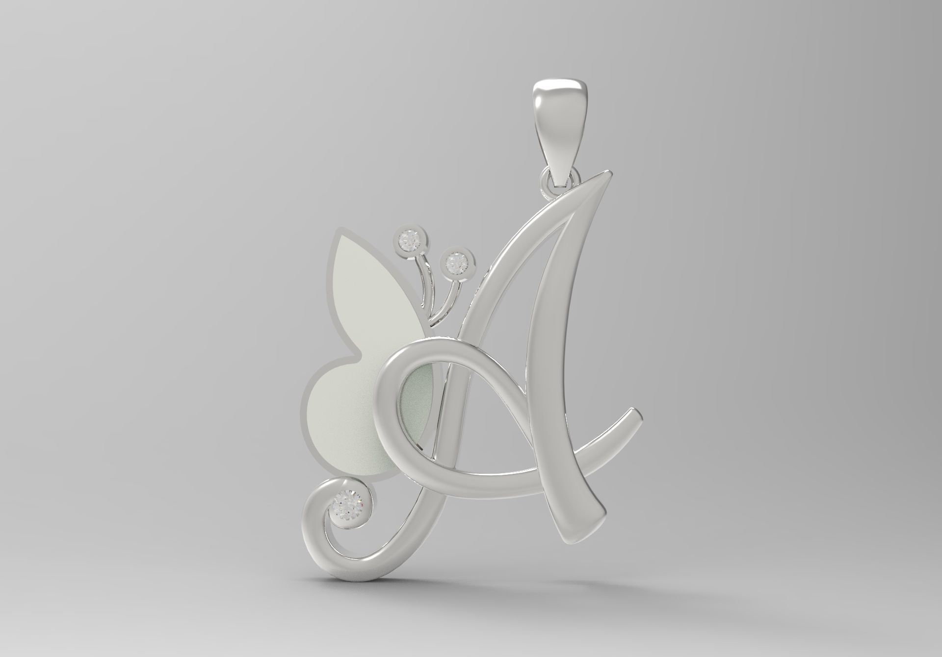 letter A STL 3D pendant jp0049 3D print model_17