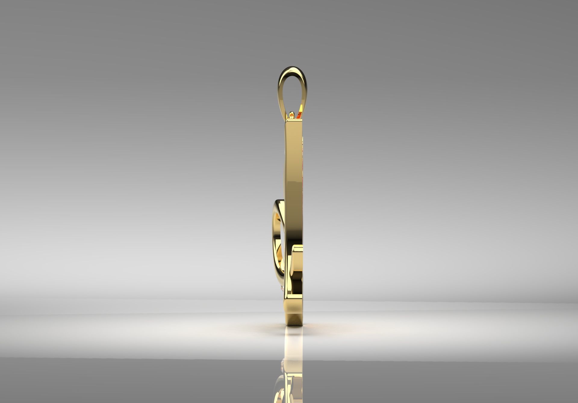 letter A STL 3D pendant jp0049 3D print model_2