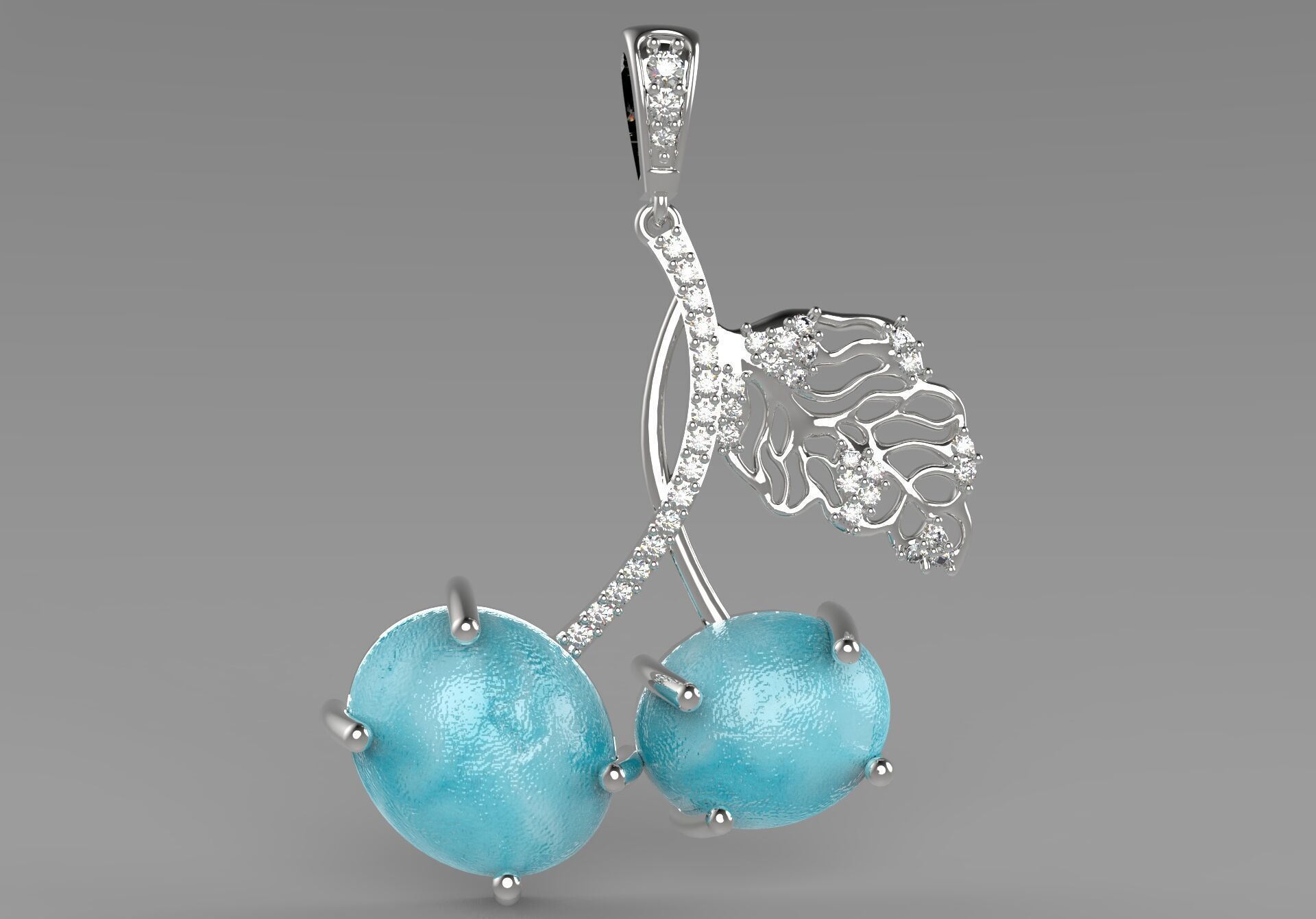 cherry jewelry pendant jp0133 3D print model_19