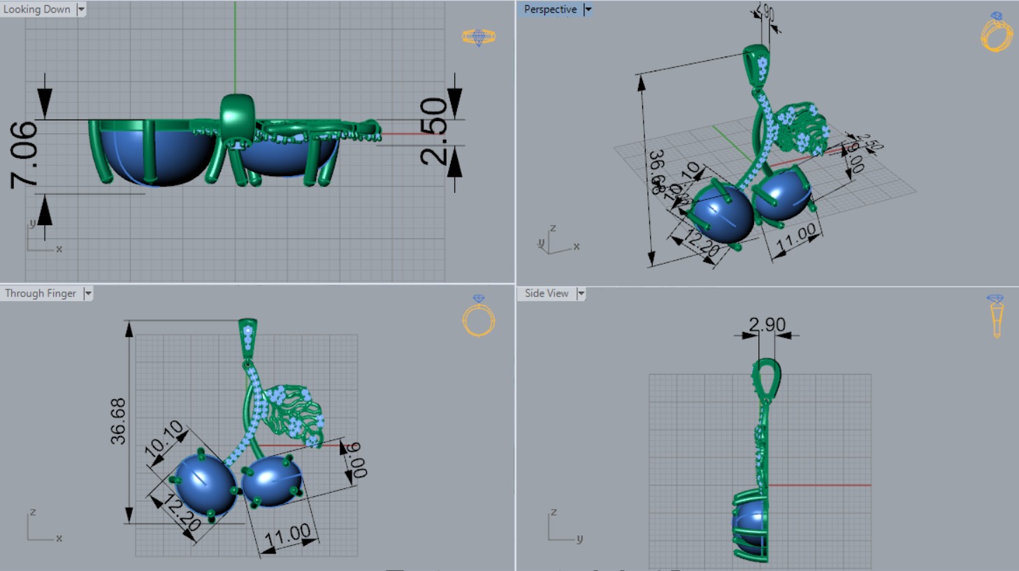 cherry jewelry pendant jp0133 3D print model_7