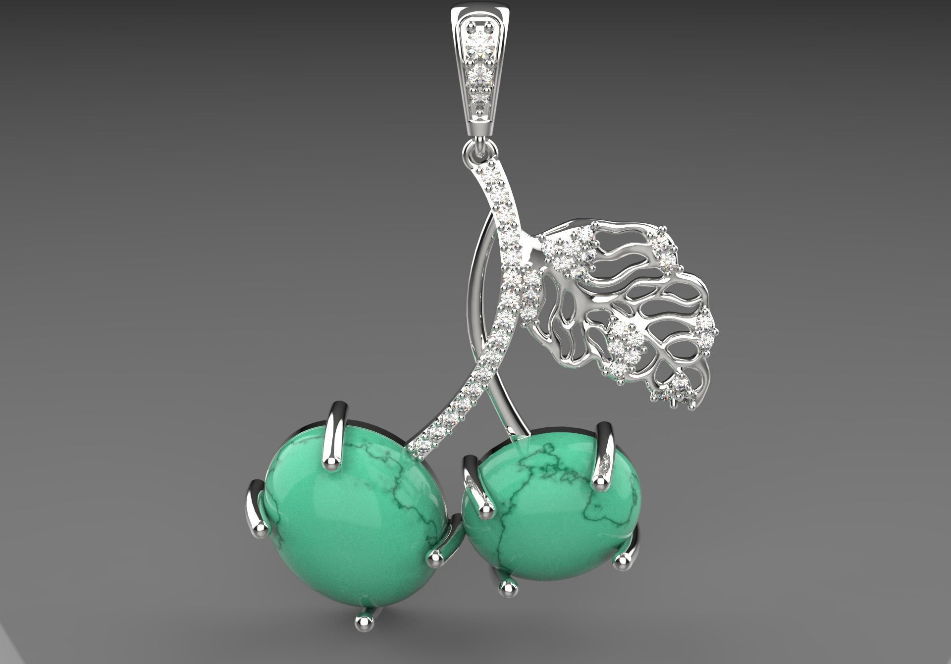 cherry jewelry pendant jp0133 3D print model_18