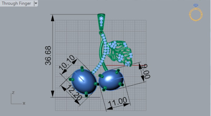 cherry jewelry pendant jp0133 3D print model_10