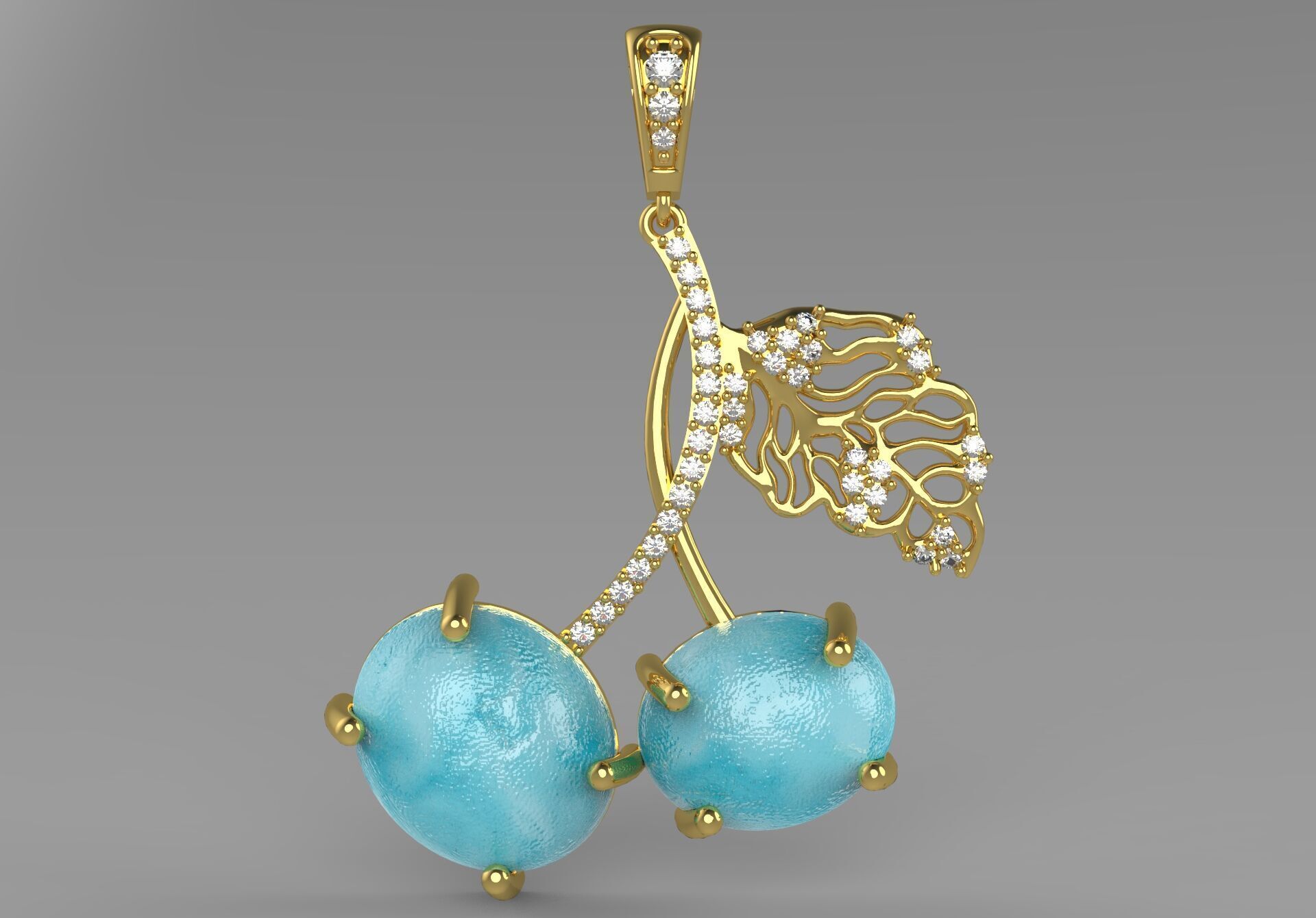 cherry jewelry pendant jp0133 3D print model_20