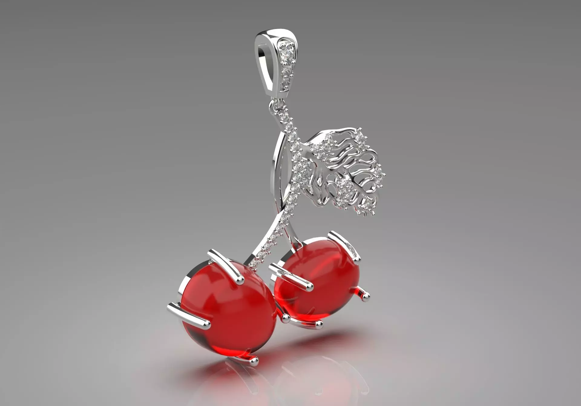 cherry jewelry pendant jp0133 3D print model_0
