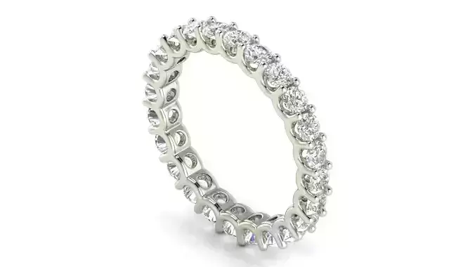 U Shaped Eternity Ring 2 point 6 mm stone size swiss 13 and EU53