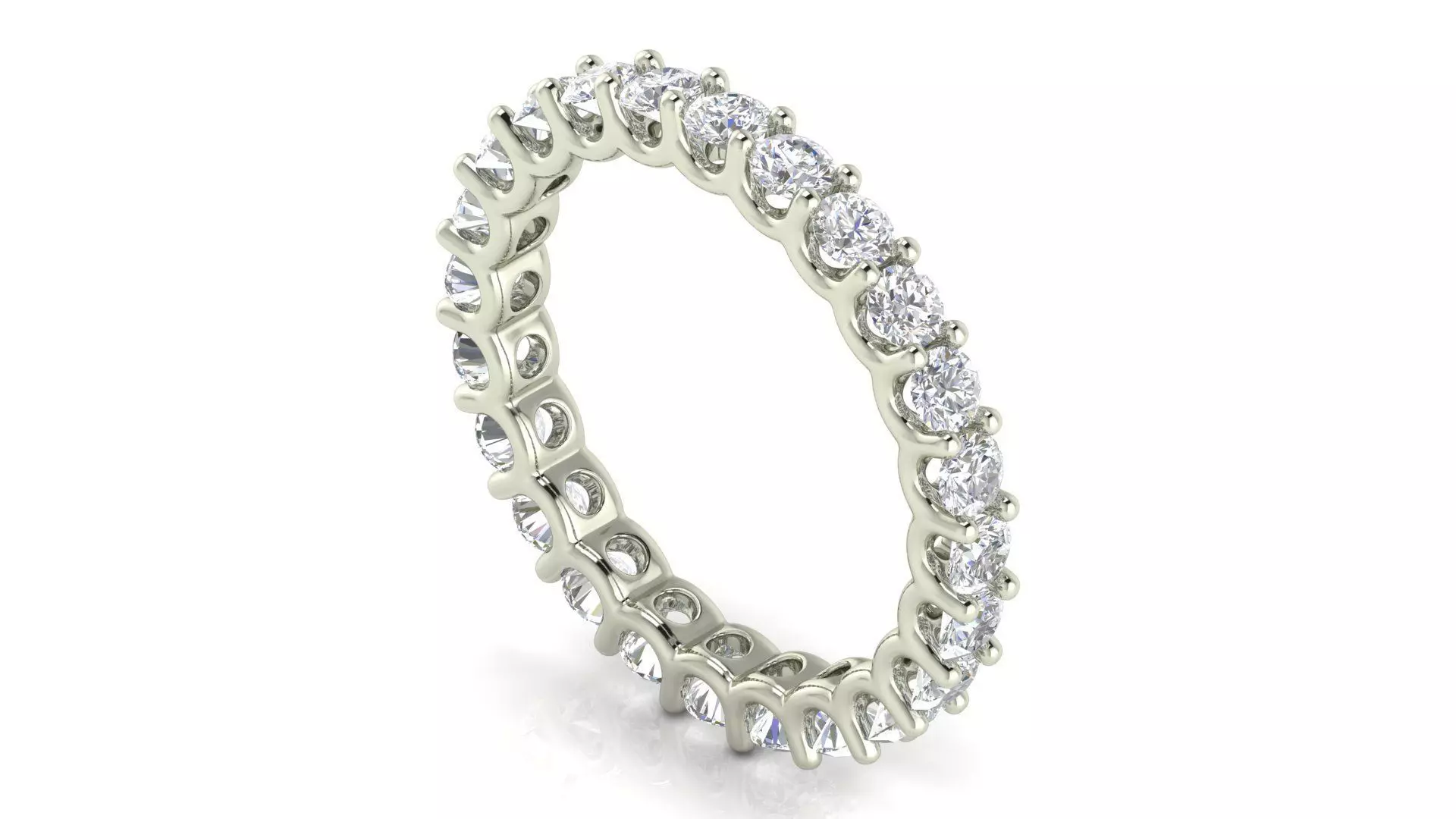 U Shaped Eternity Ring 2 point 6 mm stone size swiss 13 and EU53 3D print model_0