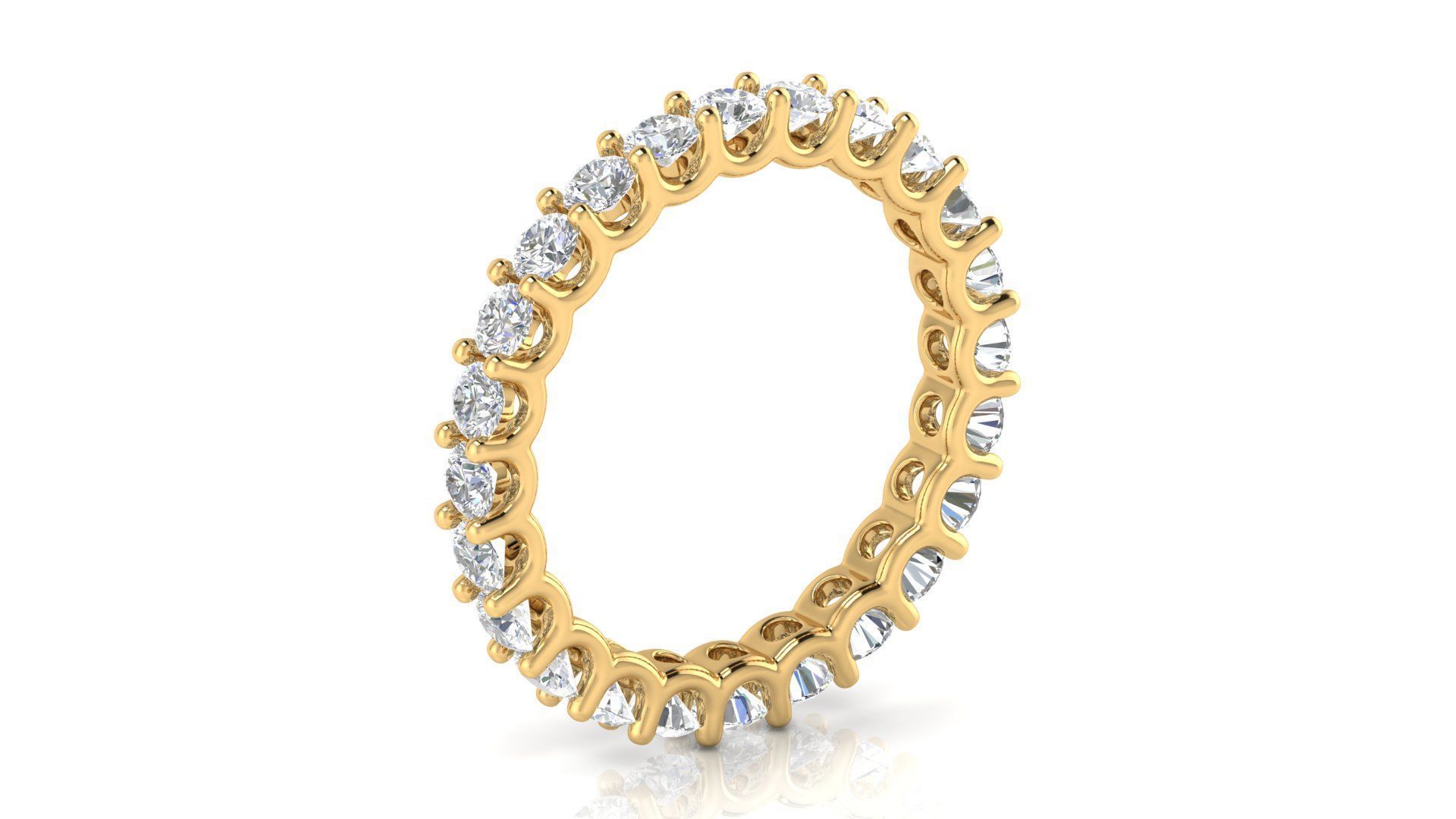 U Shaped Eternity Ring 2 point 6 mm stone size swiss 13 and EU53 3D print model_9