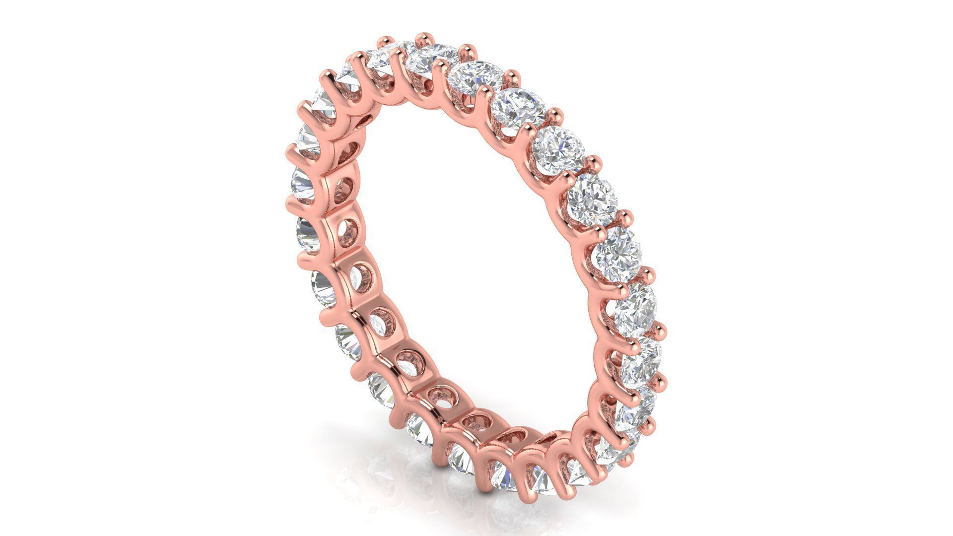 U Shaped Eternity Ring 2 point 6 mm stone size swiss 13 and EU53 3D print model_1