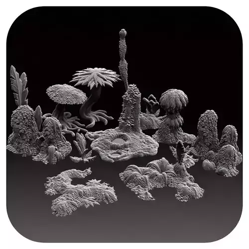 Printable tabletop terrain - Tropic Nature 3D print model