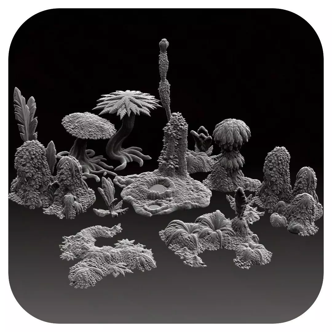 Printable tabletop terrain - Tropic Nature 3D print model_0