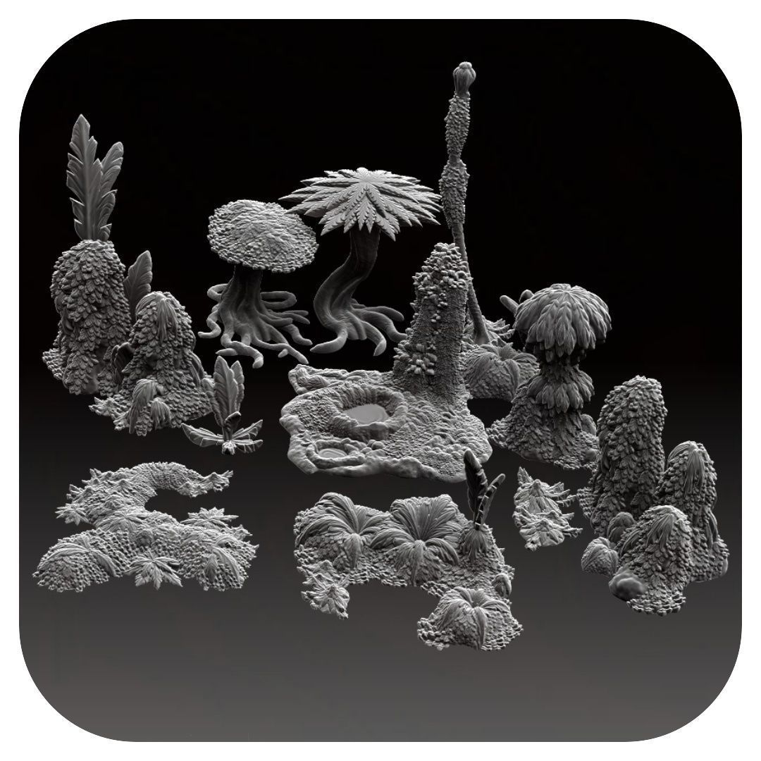 Printable tabletop terrain - Tropic Nature 3D print model_2
