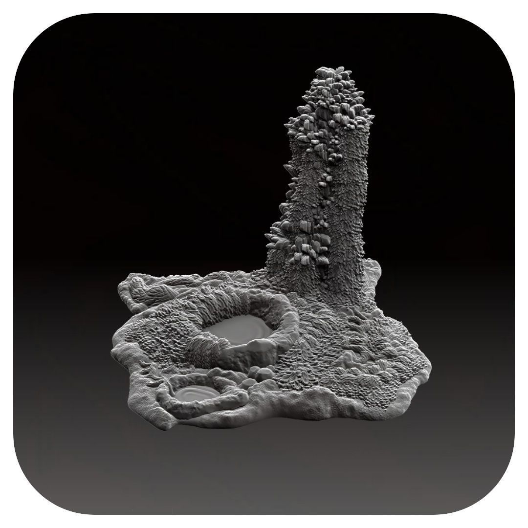 Printable tabletop terrain - Tropic Nature 3D print model_3