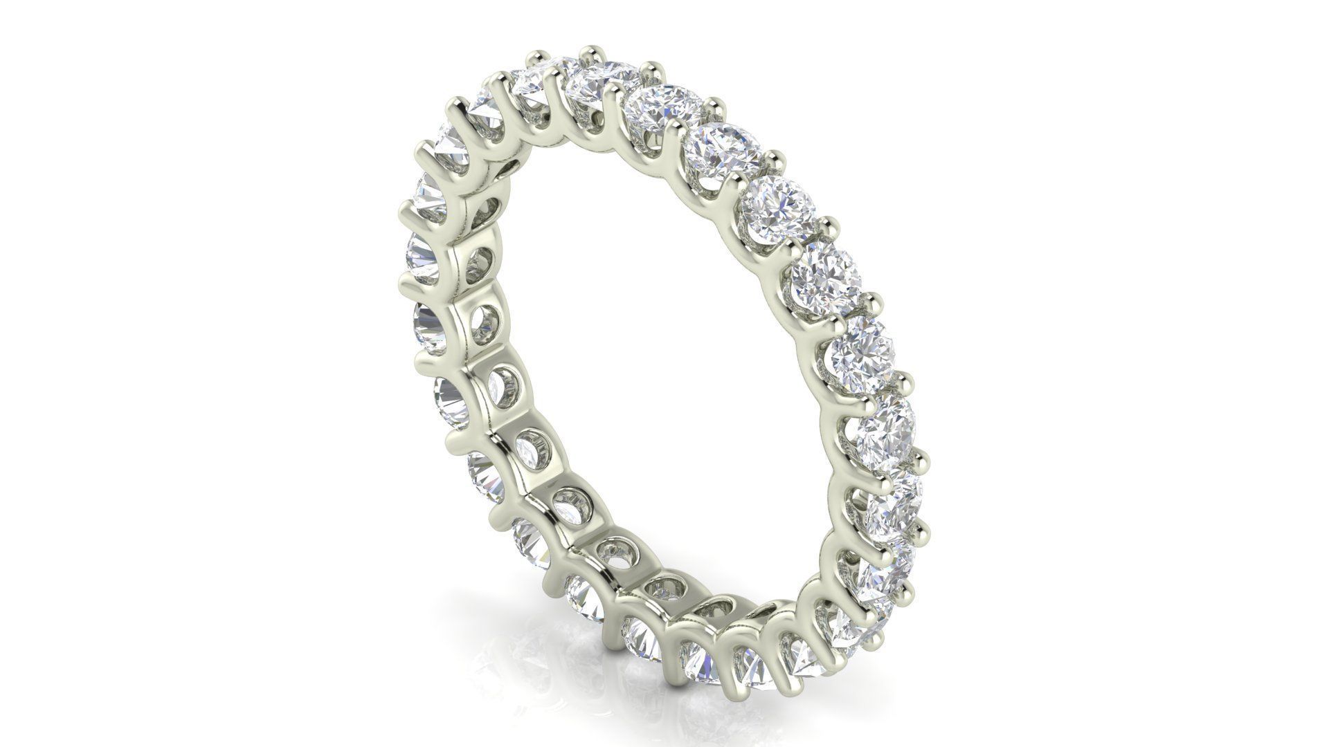 U Shaped Eternity Ring 2 point 6 mm stone size swiss 14 and EU54 3D print model_1