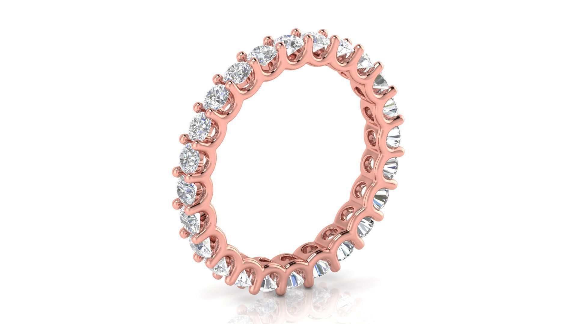 U Shaped Eternity Ring 2 point 6 mm stone size swiss 14 and EU54 3D print model_7