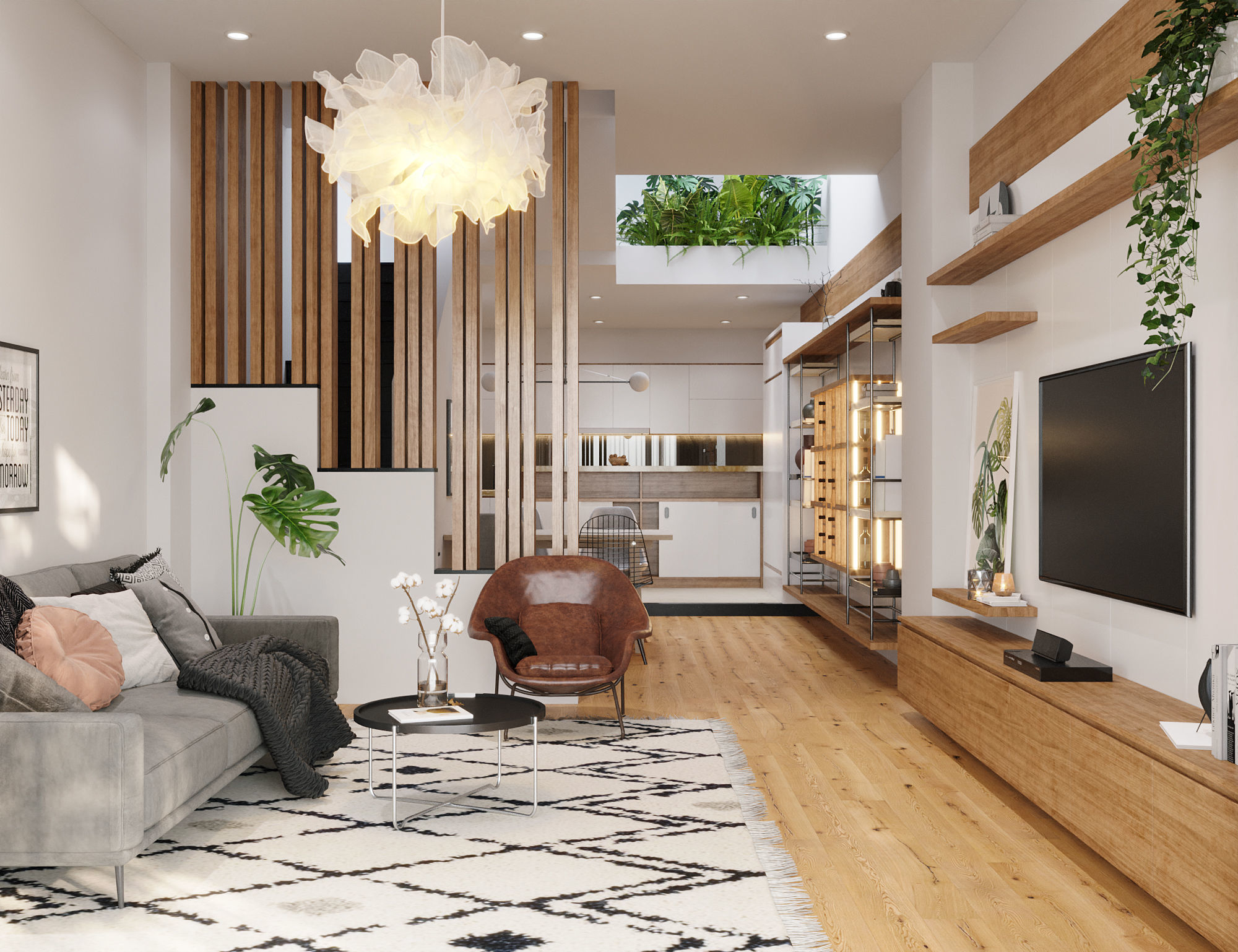 Scandinavian Living Room 3D model 3D model_1