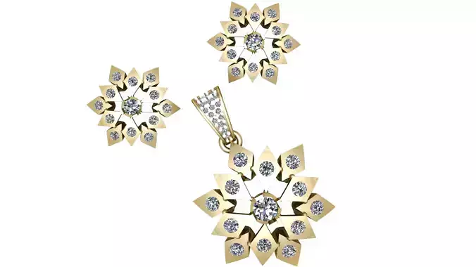 Entrancing flower locket set 3d printable model