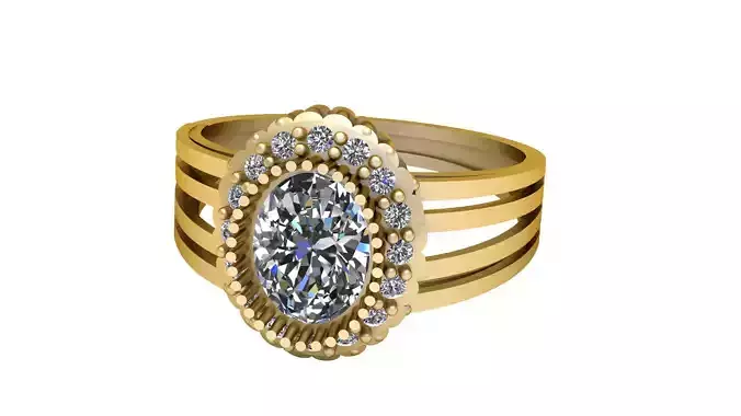 LUXURY DIAMOND RING 3D PRINTABLE MODEL