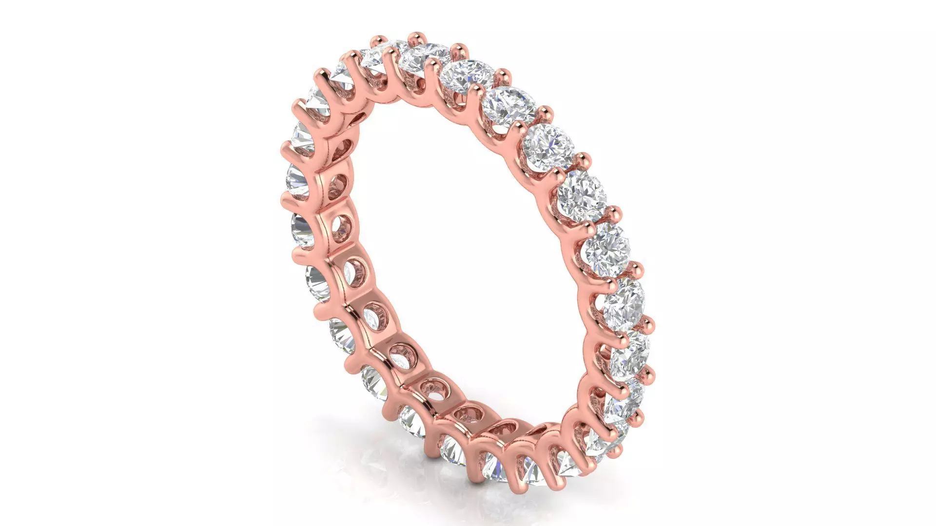 U Shaped Eternity Ring 2 point 6 mm stone size swiss 15 and EU55 3D print model_0