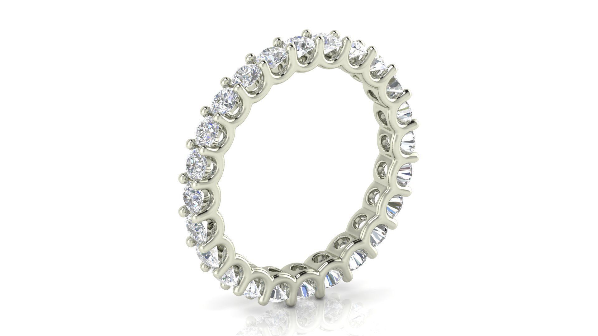 U Shaped Eternity Ring 2 point 6 mm stone size swiss 16 and EU56 3D print model_8