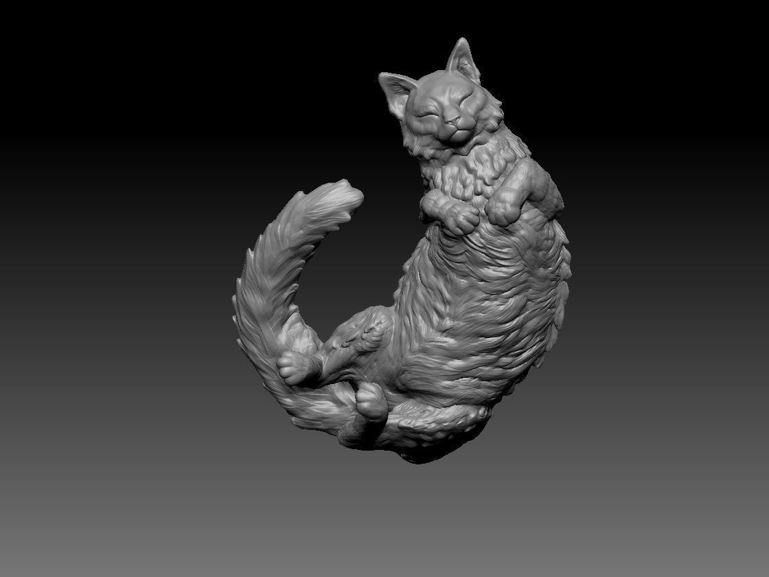 Sleeping Cat 3D print model_1