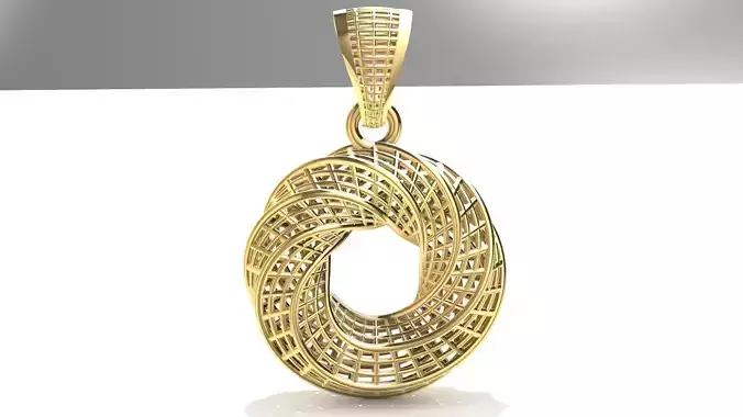 Direct Casting Polygon Pendant 3D model Texture