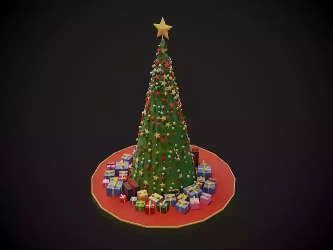 Christmas Tree Low-poly 3D model