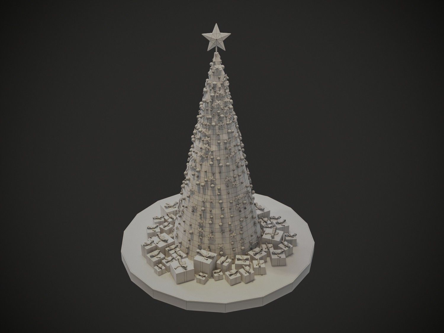 Christmas Tree Low-poly 3D model_6