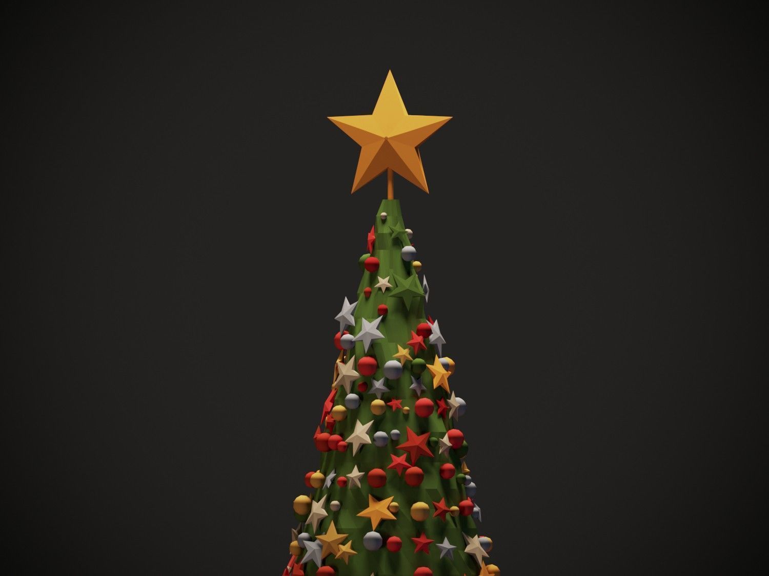 Christmas Tree Low-poly 3D model_2