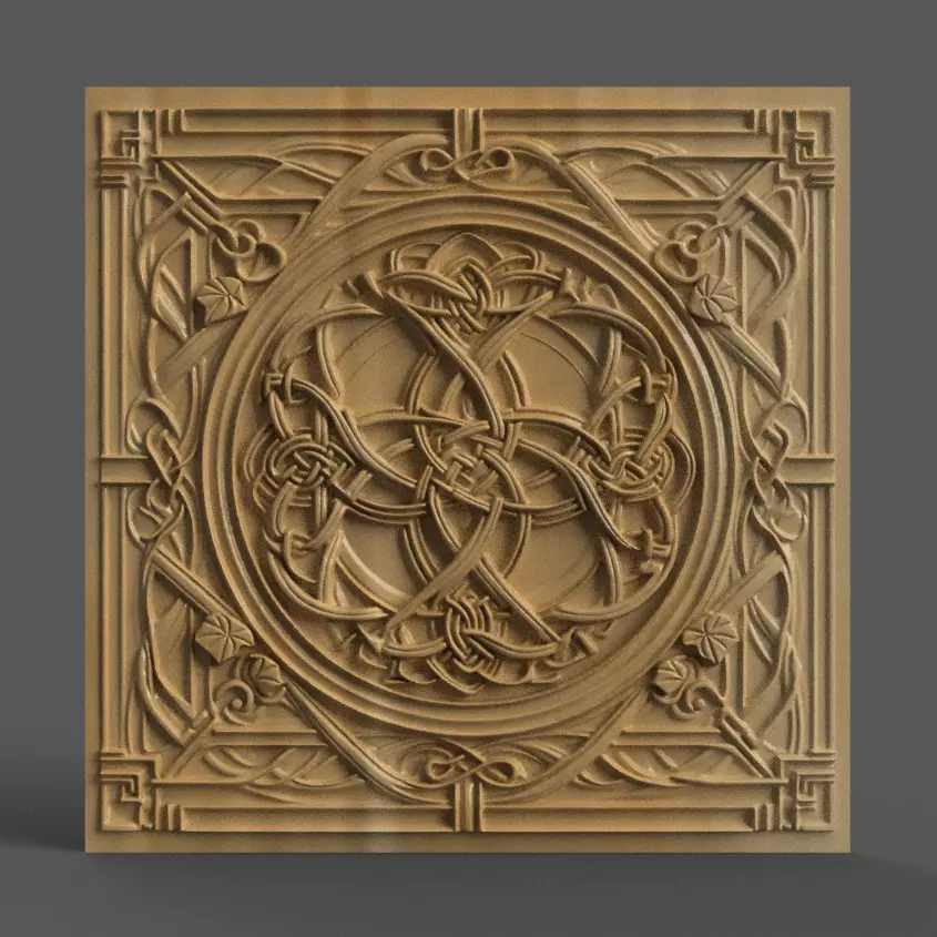 Celtic Coaster 3D Design Wall Art and Tabletop Decoration 3D print model