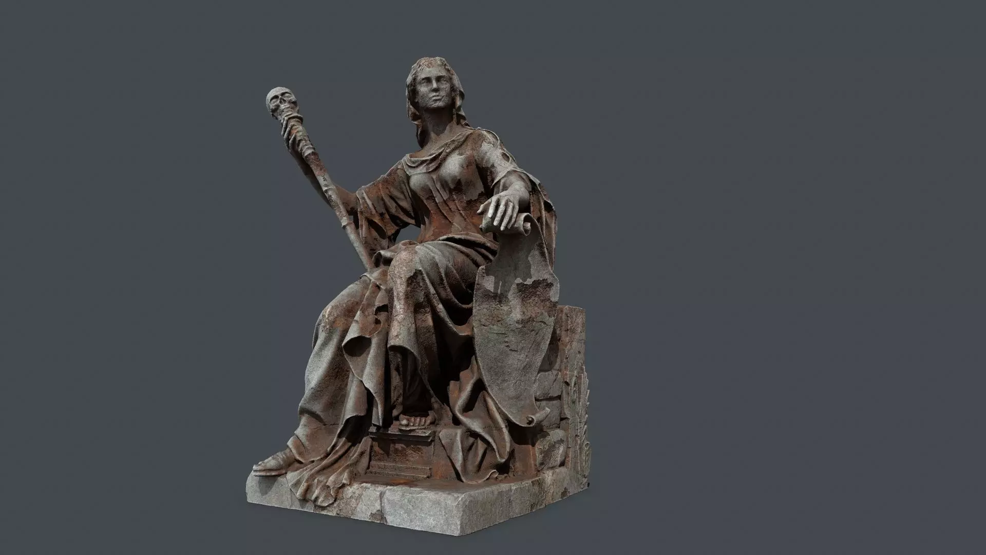 woman statue Low-poly 3D model