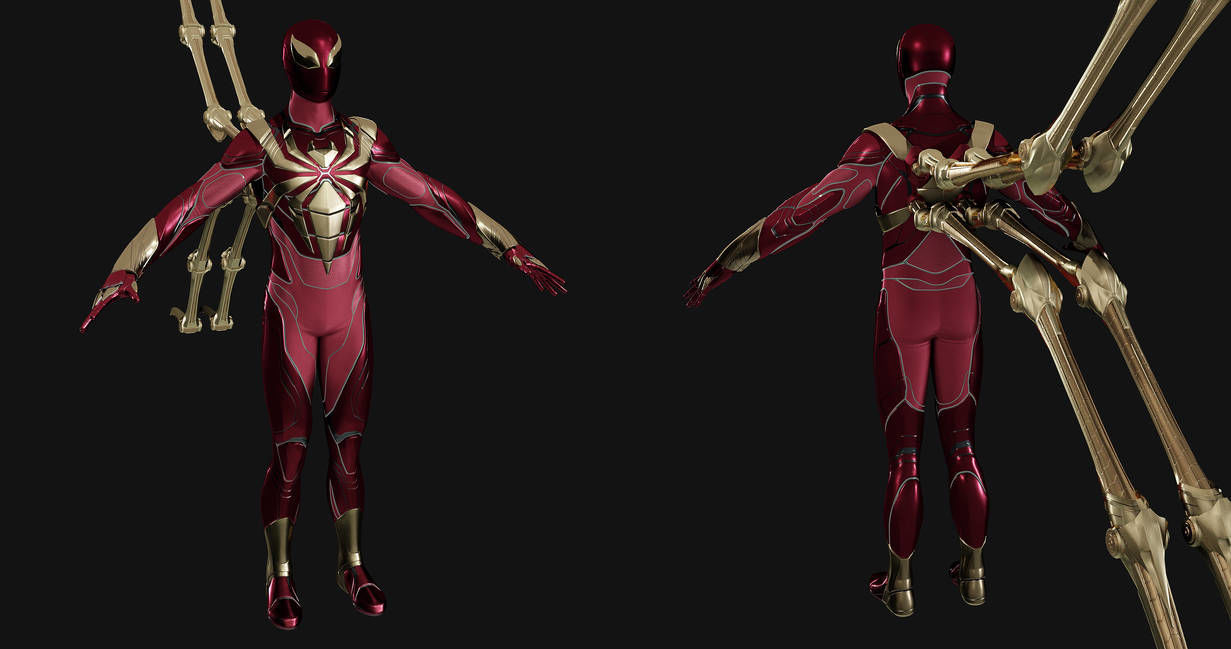 Armor Iron Spider Gold  3D print model_1