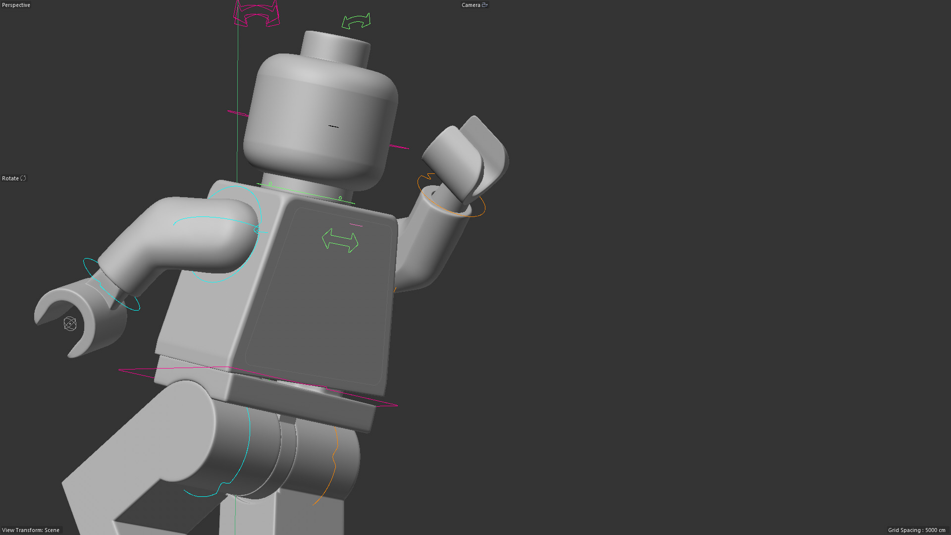 Lego Minifigure Rig for Cinema 4D - The MiniRig - Minifig Model 3D model_4