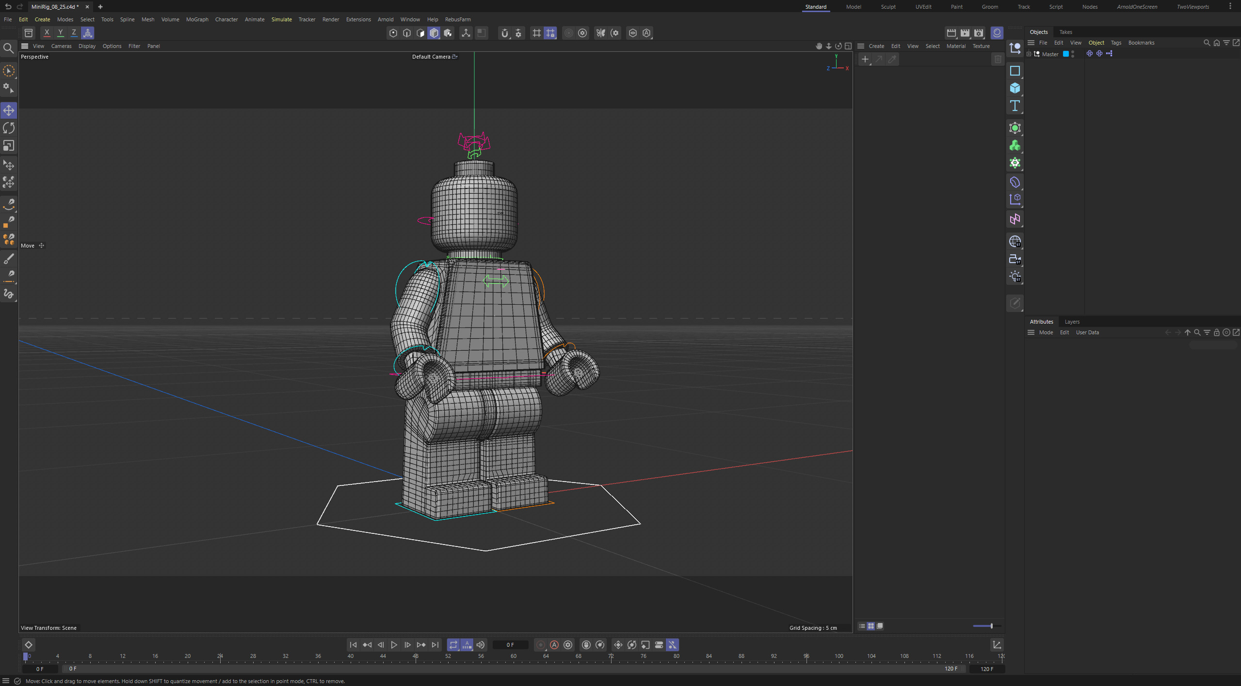 Lego Minifigure Rig for Cinema 4D - The MiniRig - Minifig Model 3D model_5