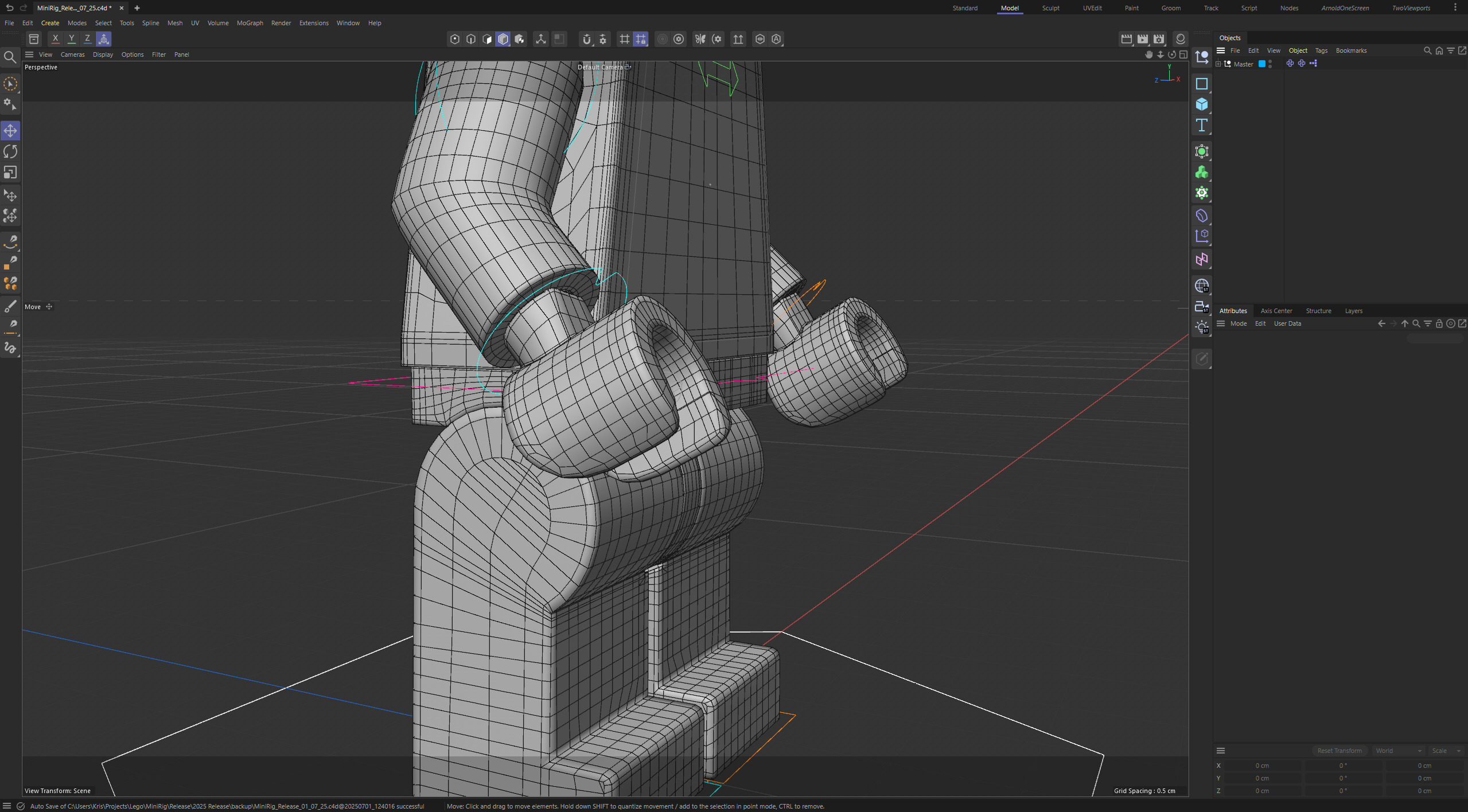 Lego Minifigure Rig for Cinema 4D - The MiniRig - Minifig Model 3D model_10