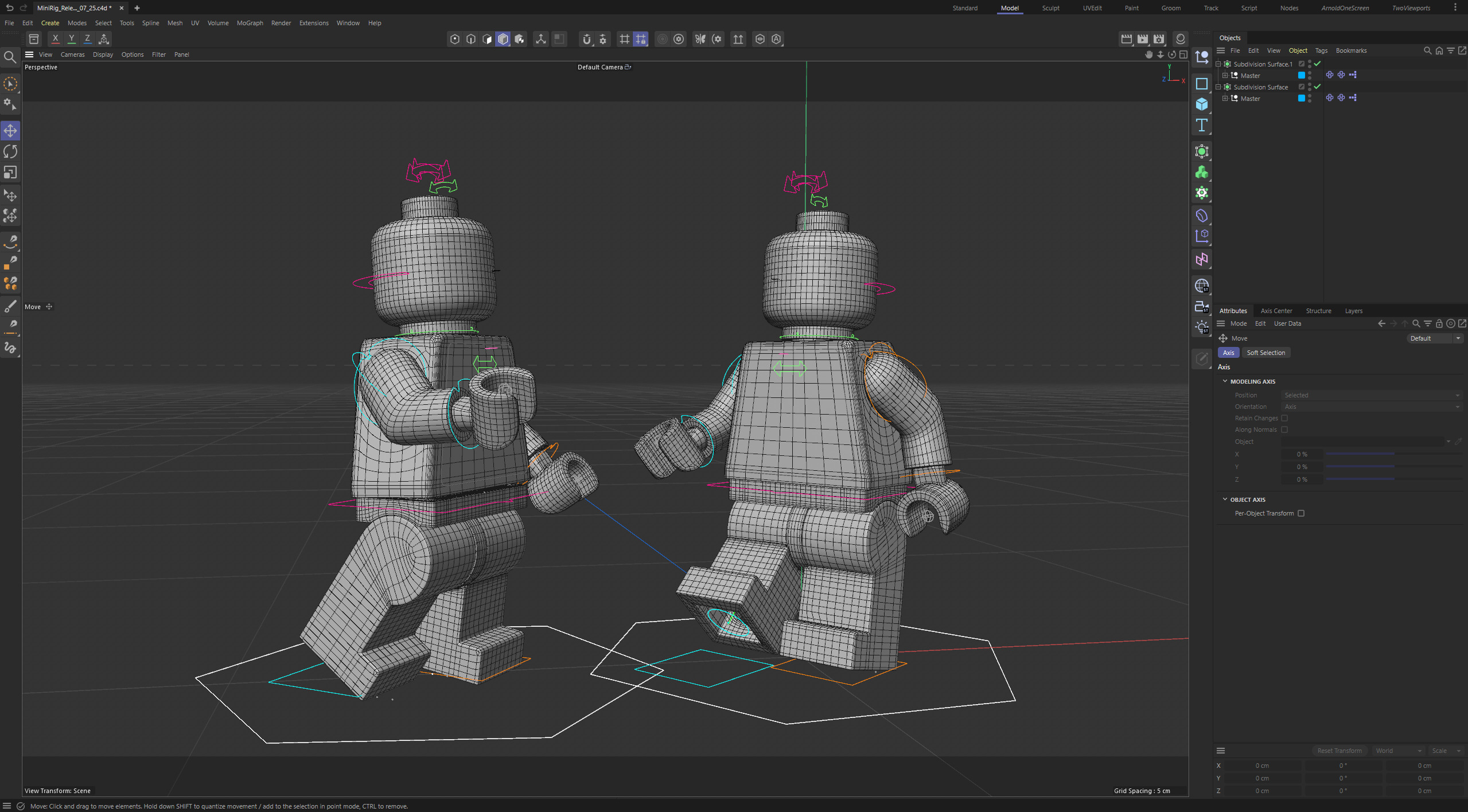 Lego Minifigure Rig for Cinema 4D - The MiniRig - Minifig Model 3D model_12